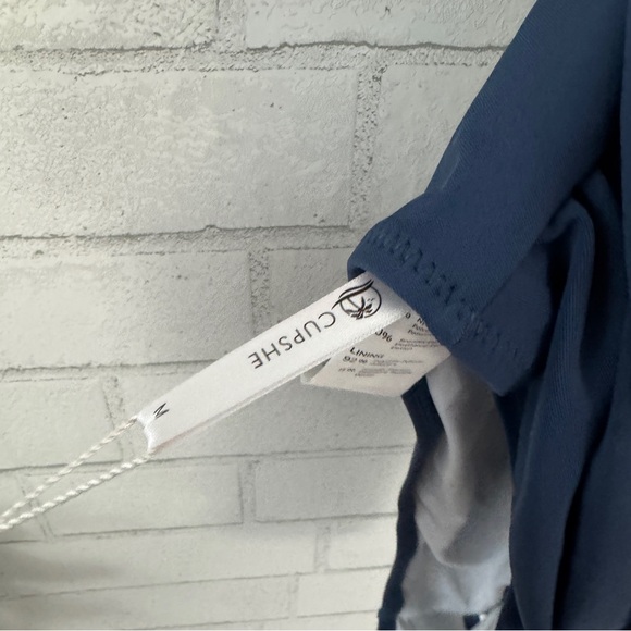 CUPSHE Blue Ruffle High Cut V-Neck Crossover Back One Piece Swim Suit - Picture 3 of 8